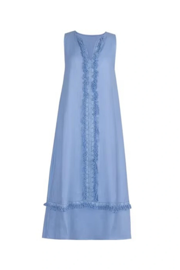 Vestido maxi de linho feminino estiloso
