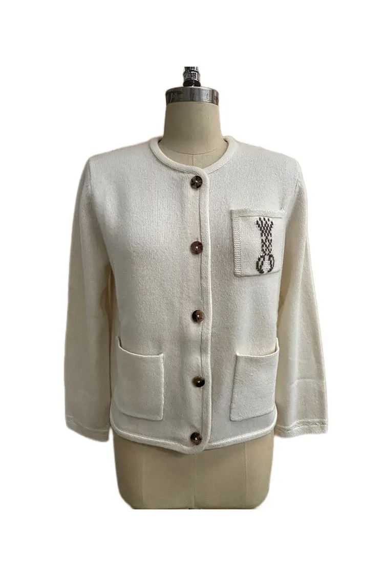 Suéter cardigã recortado feminino