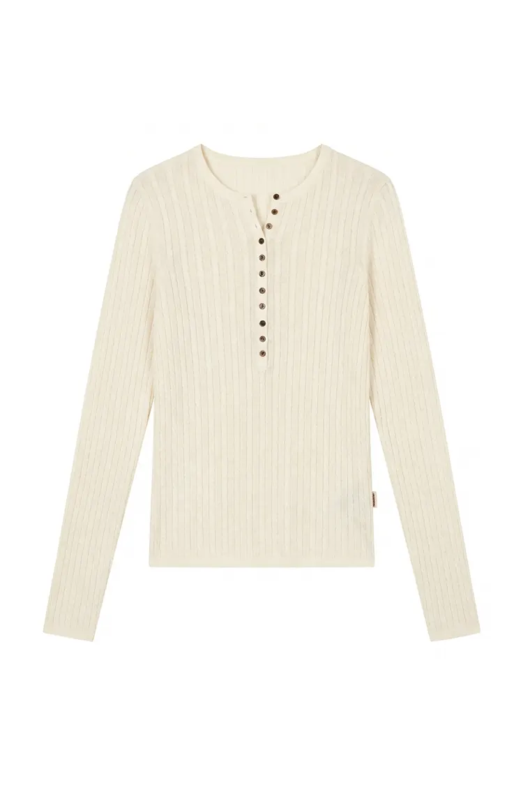 Suéter de lã justo feminino