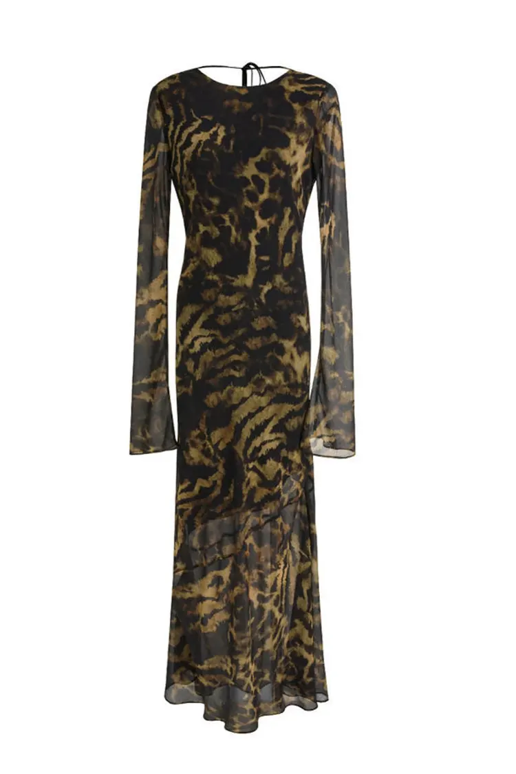 Vestido feminino com estampa de leopardo